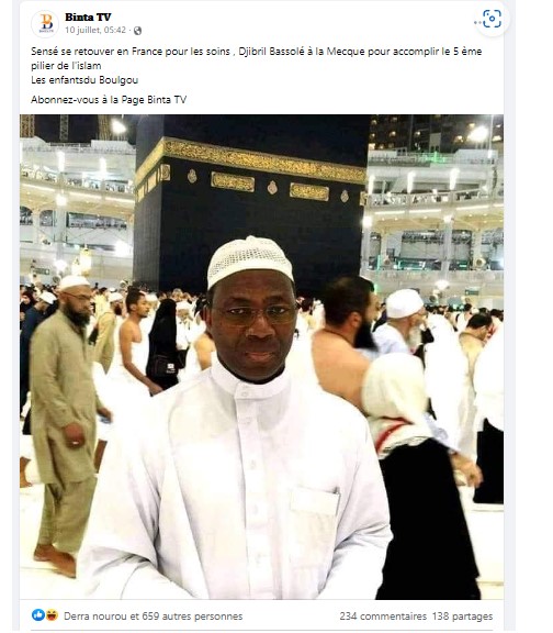 Illustration de l'article : Faux, cette photo de Djibril Bassolé à la Mecque ne date pas de 2022