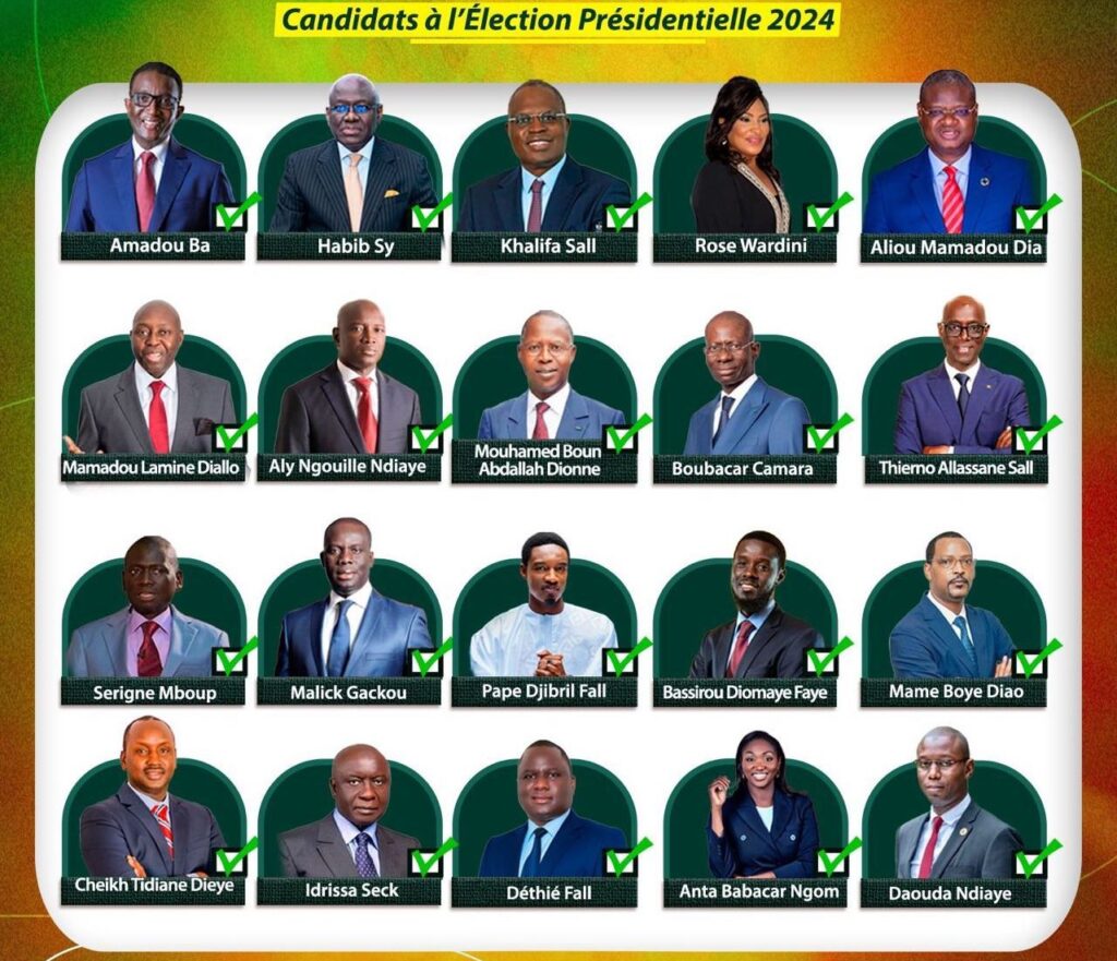 Illustration de l'article : Présidentielle au Sénégal : 20 candidats retenus, Ousmane Sonko et Karim Wade recalés