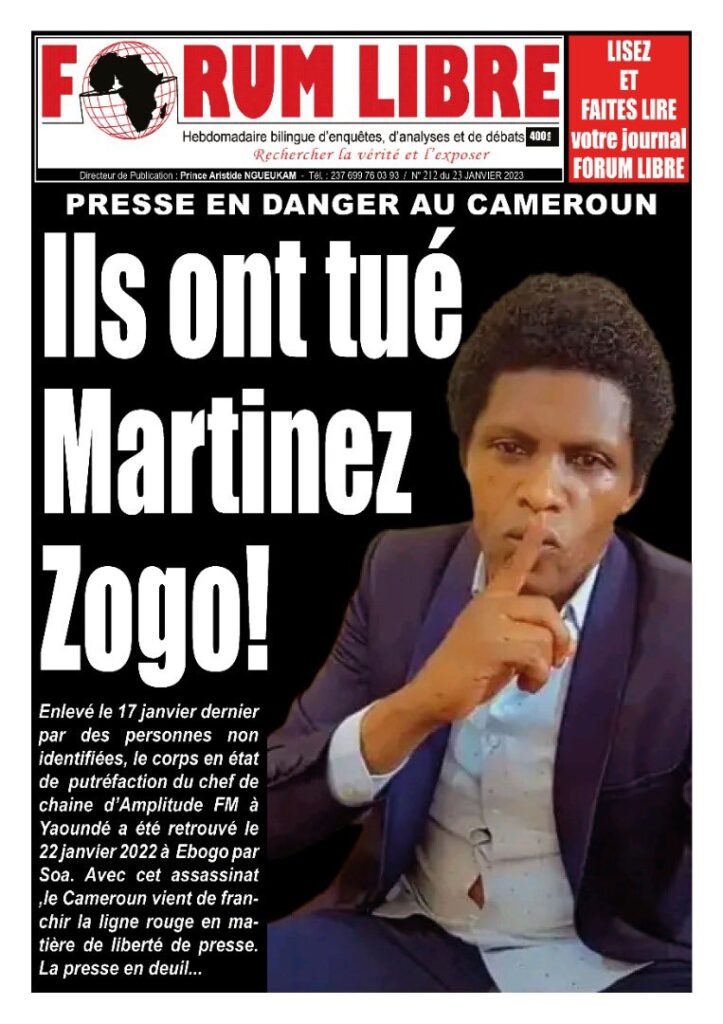 Illustration de l'article : Assassinat Martinez Zogo : Plusieurs membres des services de renseignement arrêtés, selon RSF